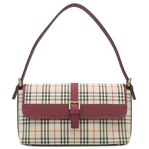 Burberry shoulder bag Nova Check One Shoulder Hobo beige wine red brown